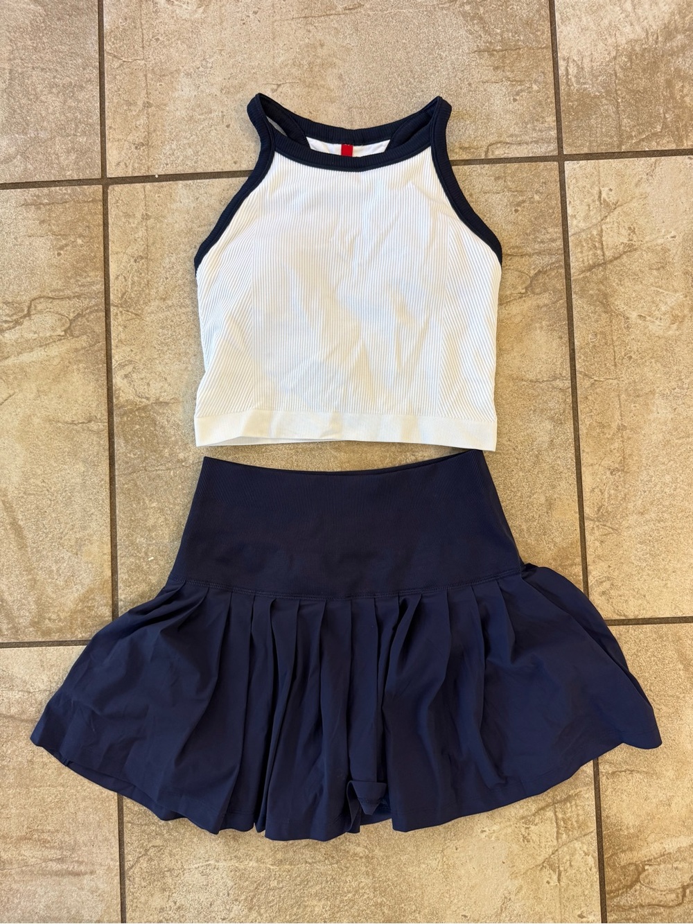 Wilson Navy and white brami with Navy Midtown Tennis Skirt